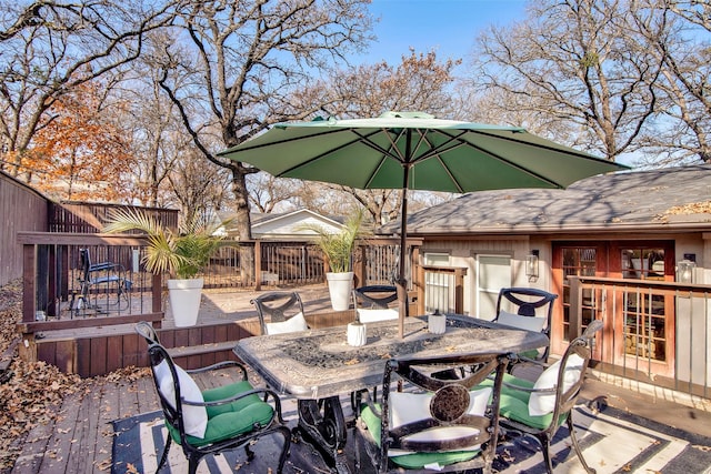 view of patio / terrace with a wooden deck