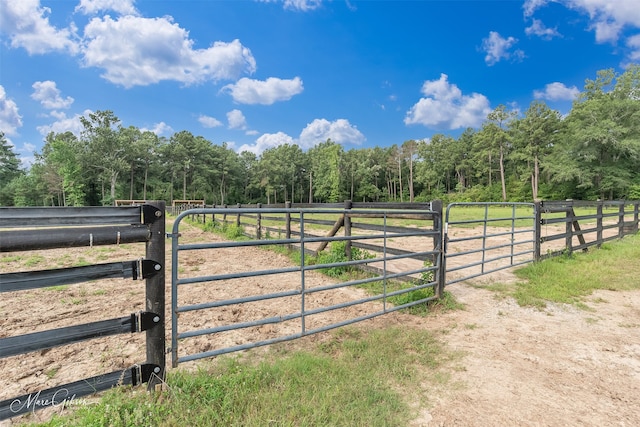 view of gate featuring a rural view