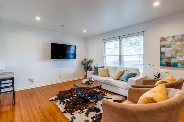 living room featuring hardwood / wood-style flooring