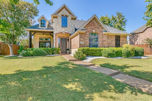 front facade featuring a front yard