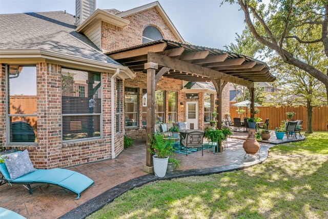 view of patio featuring an outdoor living space