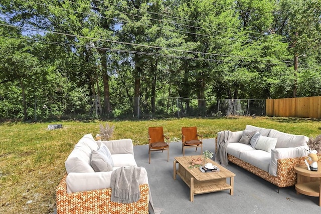 view of patio / terrace featuring an outdoor living space