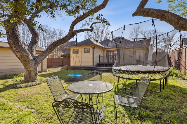 exterior space with a trampoline