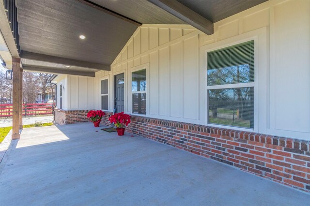 view of patio with covered porch