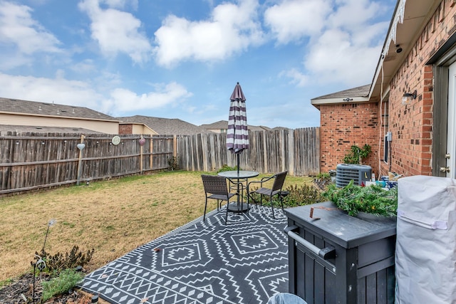 view of patio featuring central AC