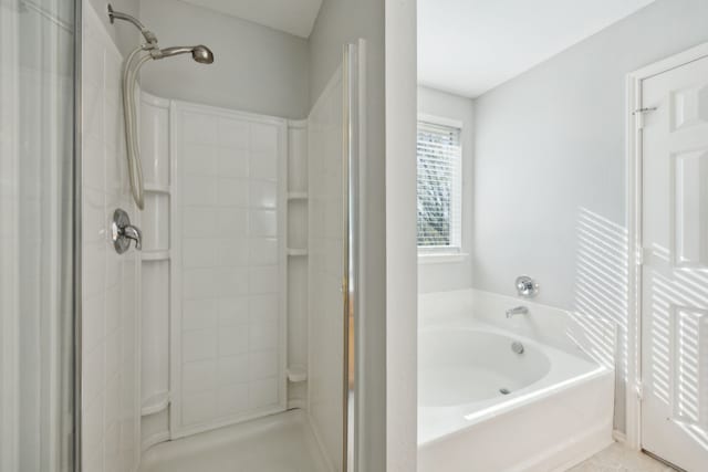 bathroom with independent shower and bath