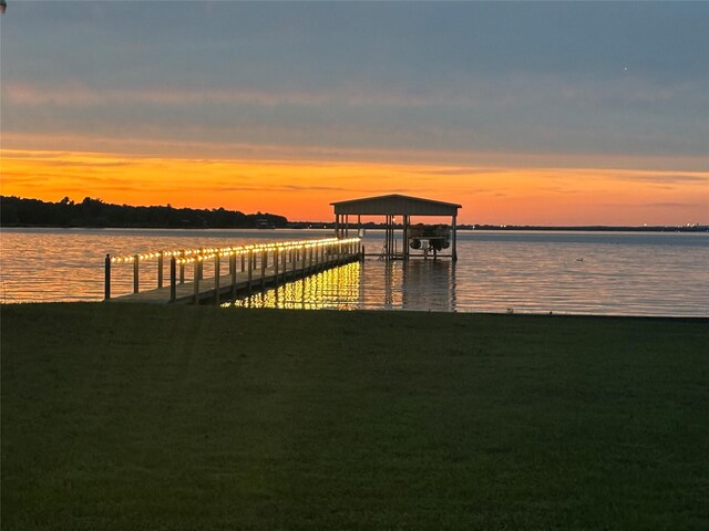 6596 Wells Burnett Rd, Fort Worth, TX 76135 - dock featuring a water view and boat lift