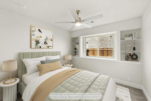 121 Red Cedar Ct, Balch Springs, TX 75181 - bedroom with baseboards, carpet floors, and ceiling fan
