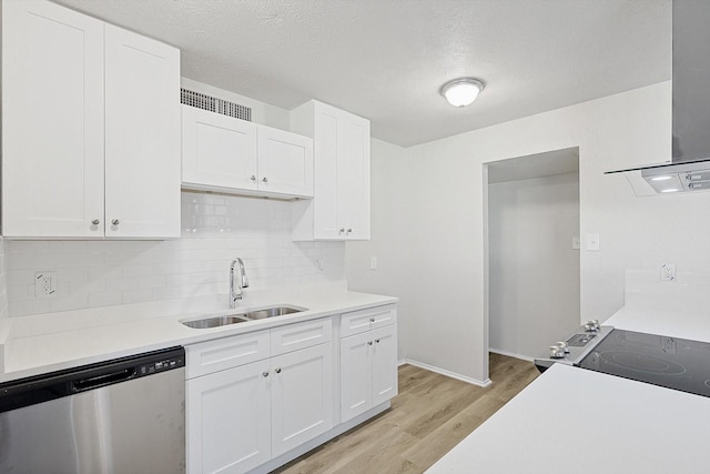 kitchen with sink, white cabinets, and stainless steel dishwasher