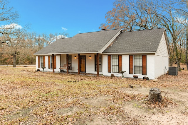 view of front of home with central air condition unit