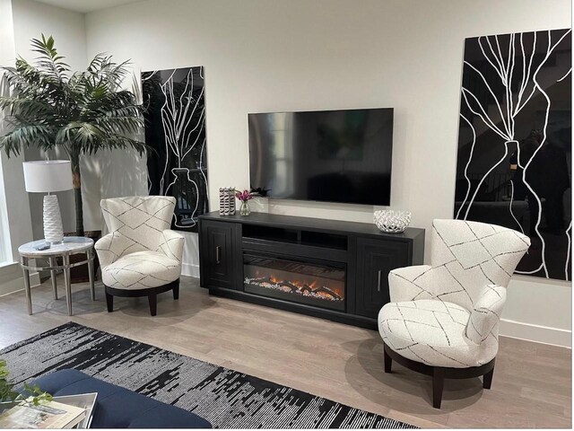 living room featuring hardwood / wood-style floors