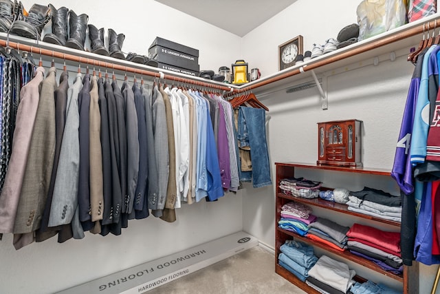 spacious closet with carpet floors