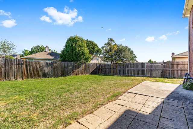 rear view of property featuring a lawn and a patio