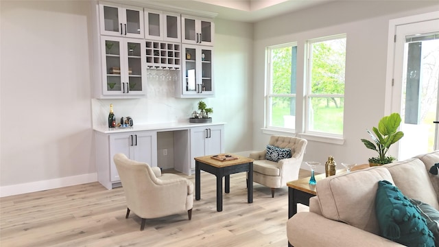 interior space with light hardwood / wood-style floors