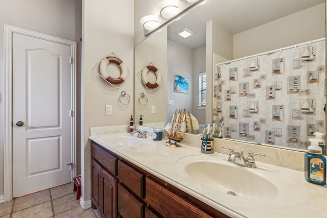 bathroom featuring vanity and tile patterned floors