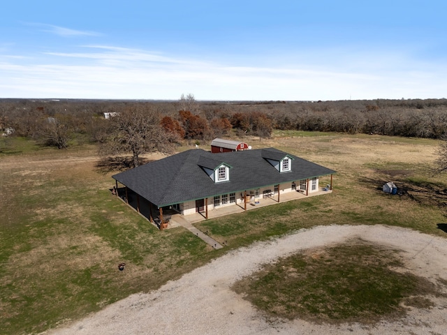 bird's eye view with a rural view