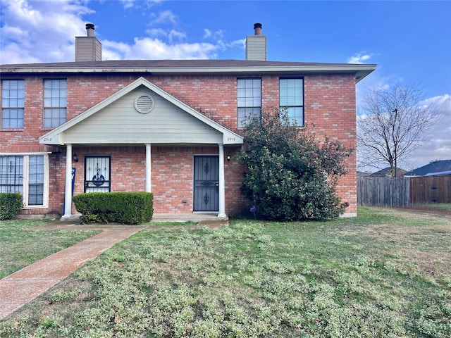 view of front of house with a front yard