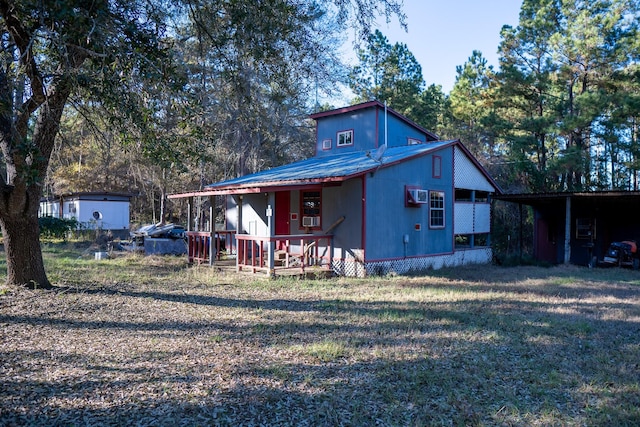 exterior space with covered porch