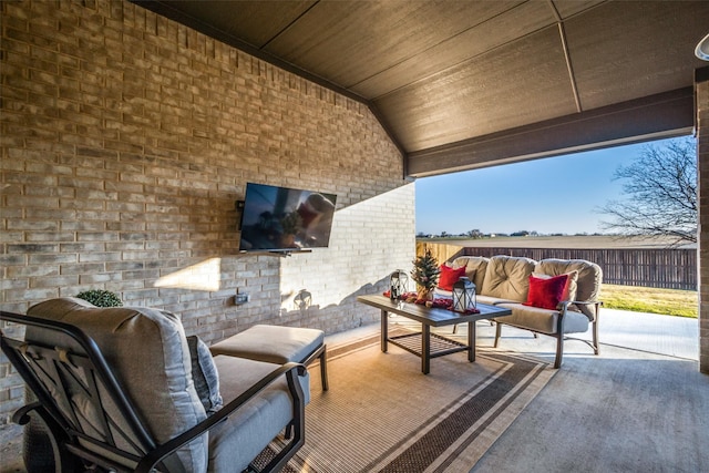 view of patio with an outdoor hangout area