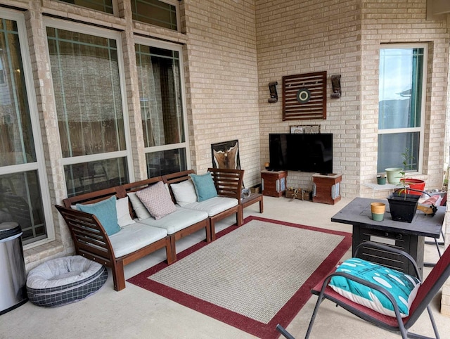 view of patio with an outdoor hangout area