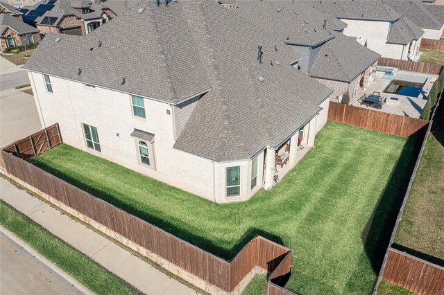 drone / aerial view with a residential view