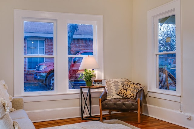 sitting room featuring hardwood / wood-style flooring