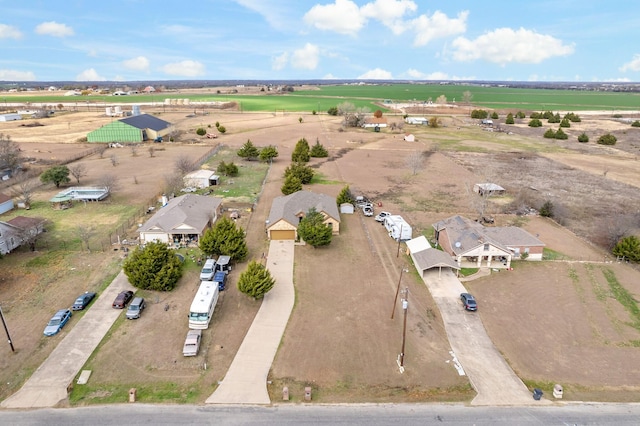 aerial view featuring a rural view