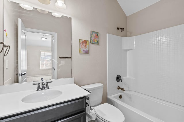 full bathroom featuring vanity, toilet, and shower / bath combination