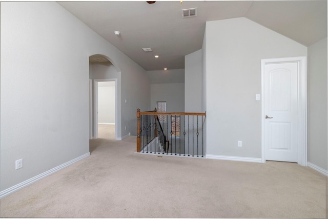 interior space with vaulted ceiling