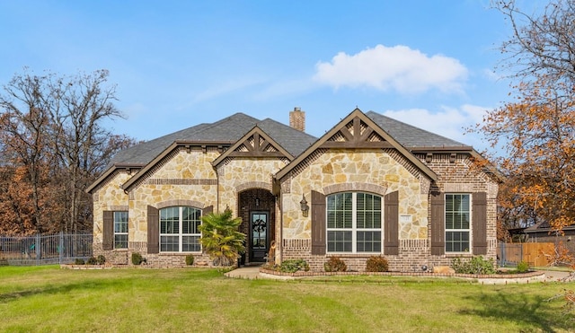 view of front of home with a front yard