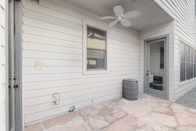 view of patio / terrace with ceiling fan