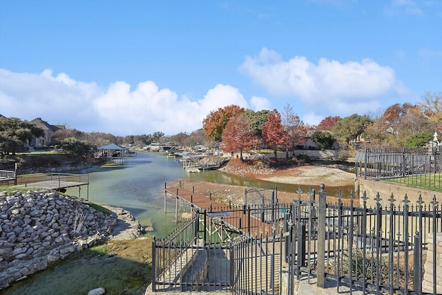 view of water feature featuring a boat dock