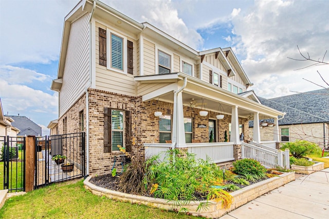 1507 Viridian Park Ln, Arlington, TX 76005 - view of front facade featuring brick siding, a gate, and a porch