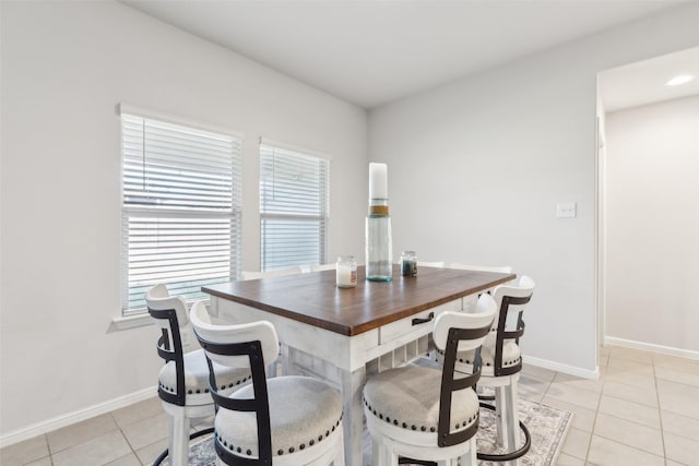 view of tiled dining area