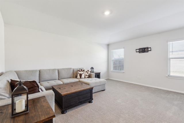 living room featuring carpet flooring