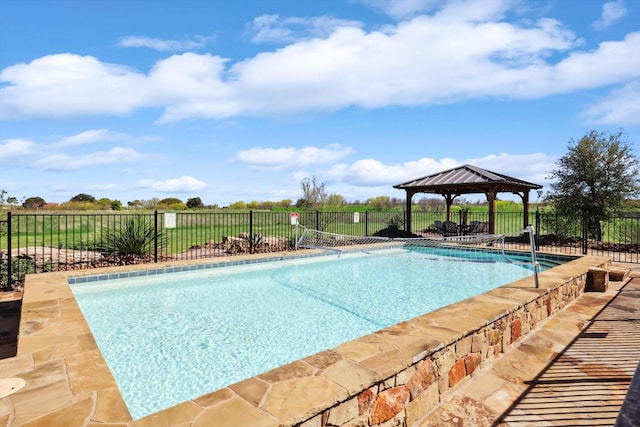 view of pool featuring a gazebo