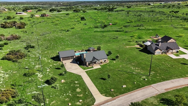 aerial view with a rural view