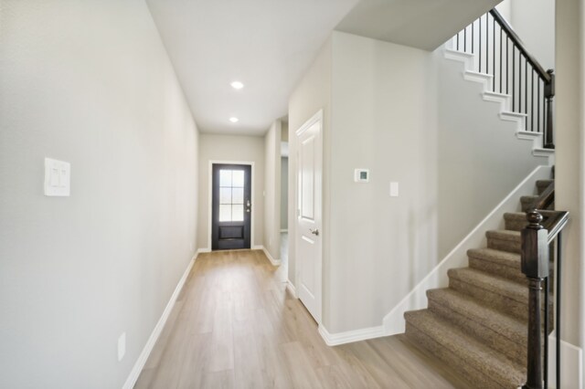 foyer featuring light hardwood / wood-style floors