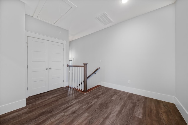 interior space featuring dark hardwood / wood-style flooring