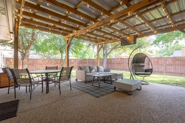 view of patio / terrace with an outdoor hangout area