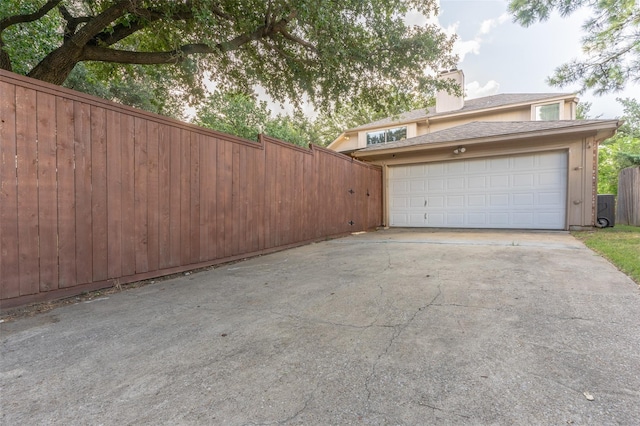 view of garage