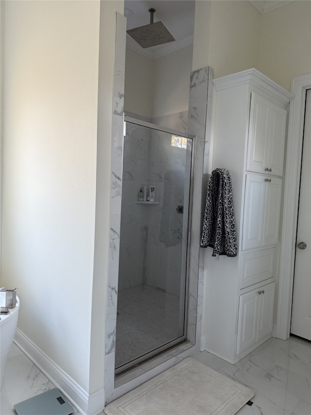 bathroom featuring walk in shower