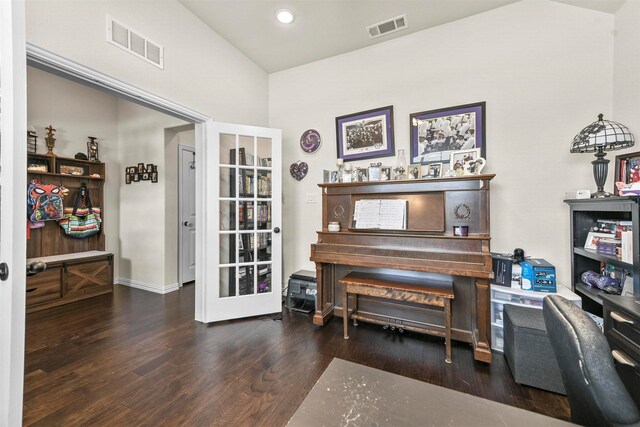 office featuring dark hardwood / wood-style flooring