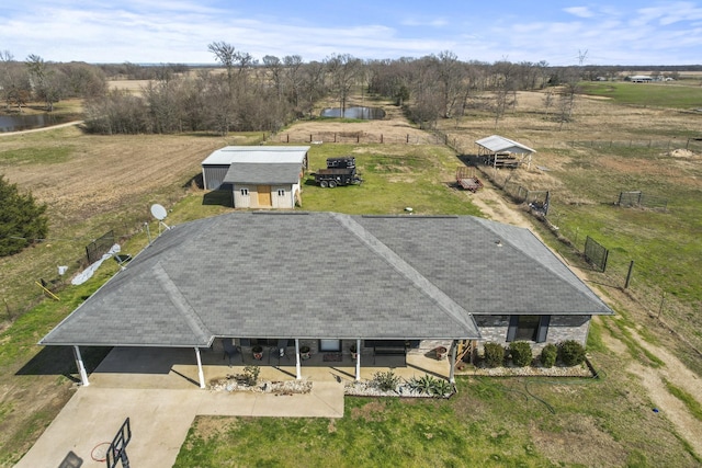 drone / aerial view featuring a rural view