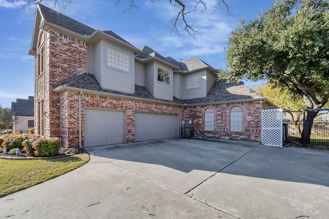 view of property with a garage