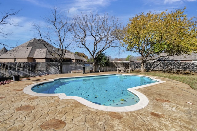 view of swimming pool featuring a patio