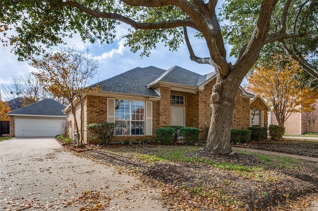 single story home featuring a garage