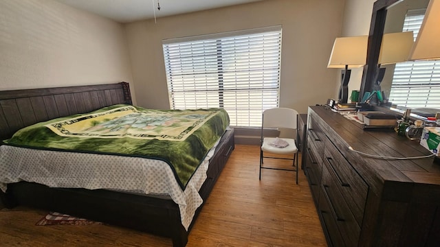 bedroom featuring light hardwood / wood-style flooring