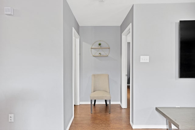 hallway featuring wood-type flooring