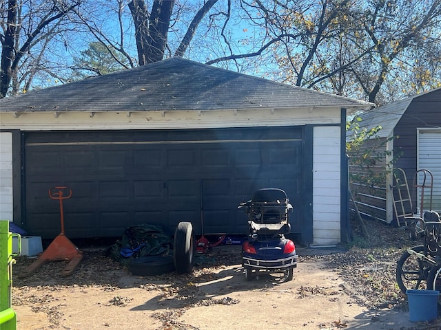 view of garage